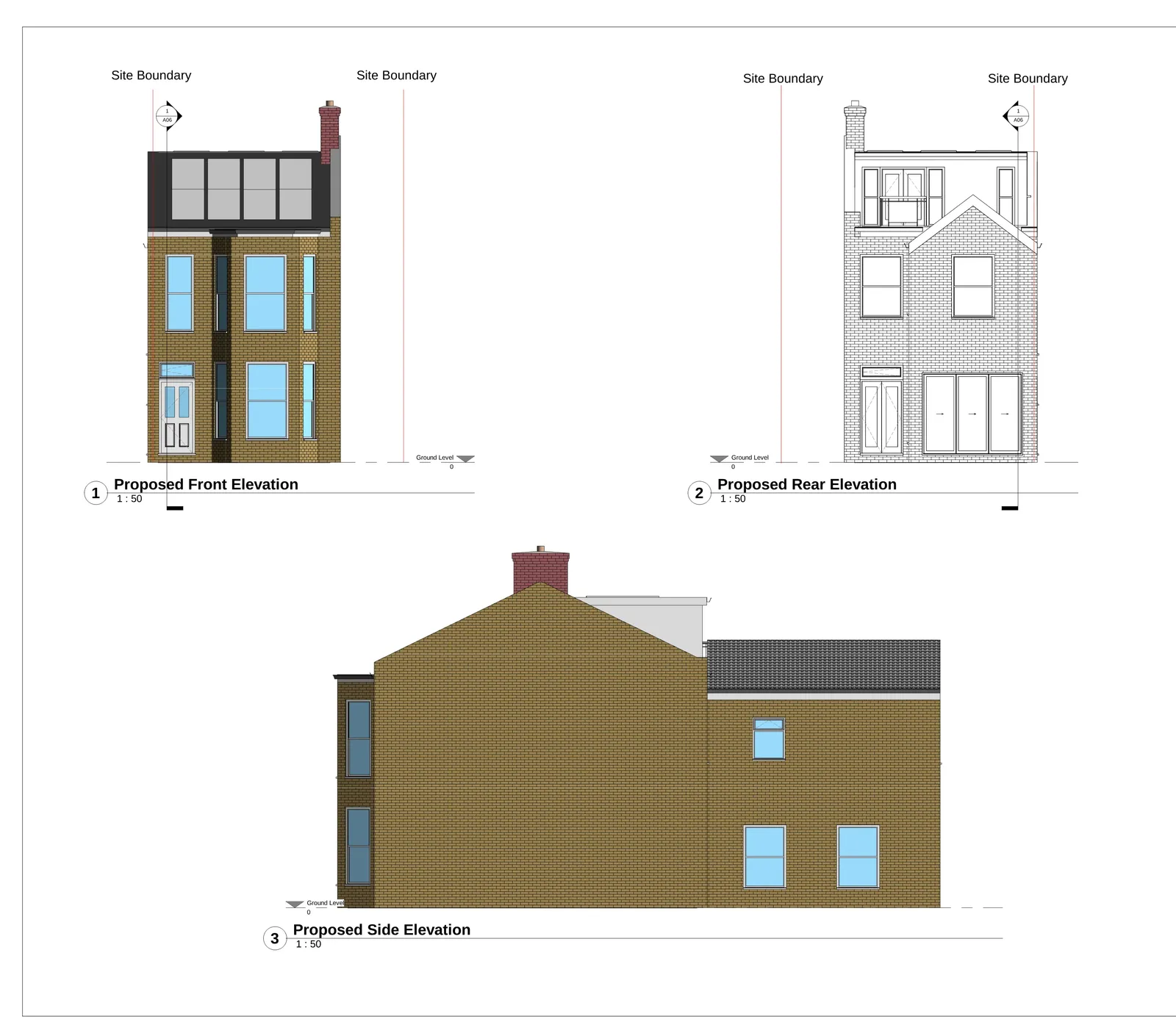Proposed first floor and loft conversion plan showing new bedroom, bathroom and dormer layout with staircase